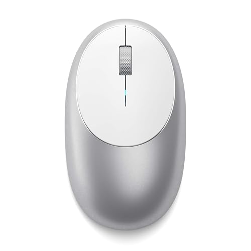 SATECHI M1 Kabellose Bluetooth Computermaus, USB-C wiederaufladbarer Akku, kompakt und tragbar für MacBook Air & Pro, Mini, iMac, Windows, ThinkPad, Chromebook und mehr – Silber