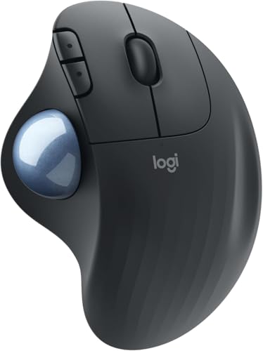 Logitech ERGO M575 Wireless Trackball Maus - Einfache Steuerung mit dem Daumen, flüssige Bewegungen, ergonomisches Design, für Windows, PC & Mac mit Bluetooth- & USB-Funktion Folio Touch Grafit