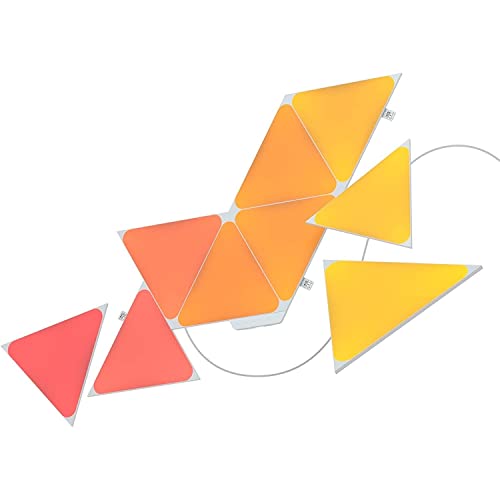 Nanoleaf Shapes Triangle Starter Kit, 9 Smarten Dreieckigen LED Panels RGBW - Modulare WLAN 16 Mio Farben Wandleuchte Innen, Musik & Bildschirm Sync, Funktioniert mit Alexa Google Apple, Deko & Gaming