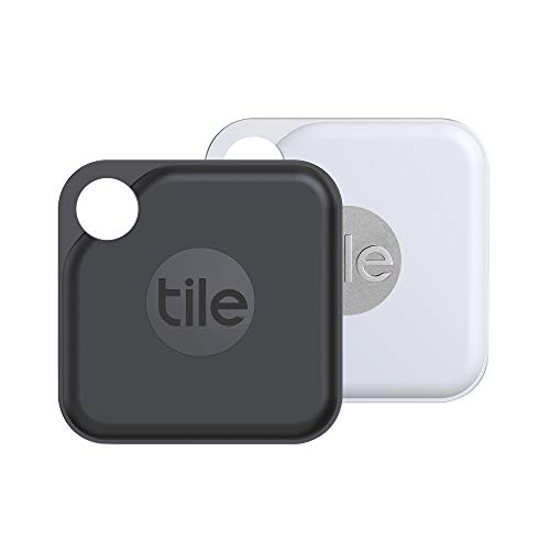 Tile Pro (2020) Bluetooth Schlüsselfinder, 2er Pack, 120m Reichweite, 1 Jahre Batterielaufzeit, inkl. Community Suchfunktion, iOS und Android App, kompatibel mit Alexa und Google Home;1xschwarz,1xweiß