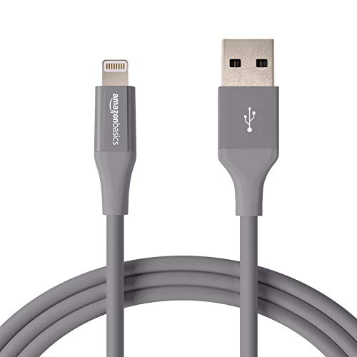 AmazonBasics USB A Cable with Lightning Connector, Advanced Collection - 6 Feet (1.8 Meters) - Single - Gray