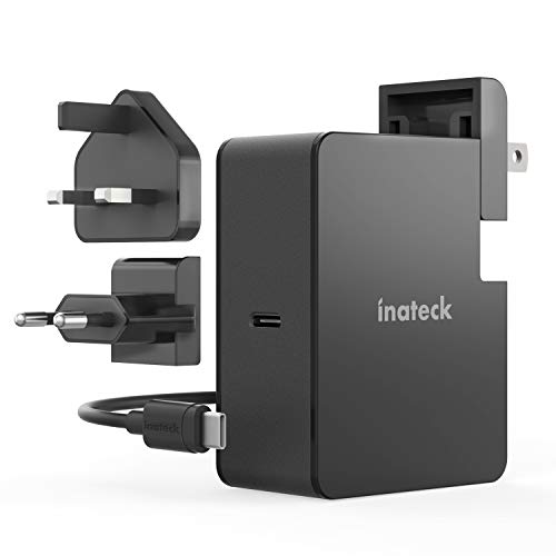 Inateck 60W USB C Ladegerät mit 2 m USB C Kabel, Power Delivery Type C Netzteil für Laptop und viele weitere USB C Geräte, Schwarz