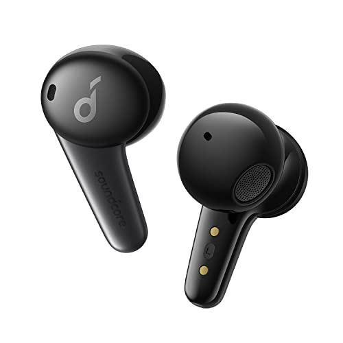 Soundcore Life Note 3S True Wireless Kabellose Earbuds, Starkes Klangprofil, 4 Mikrofone für kristallklare Anrufqualität, Bequemer Halt, Kabelloses Aufladen, 35 Std. Akku(Schwarz)