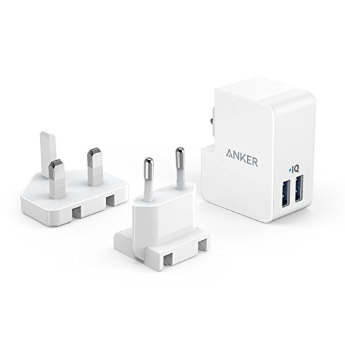Anker PowerPort 2 Lite A2022321 USB-Ladegerät Steckdose Ausgangsstrom (max.) 3400 mA 2 x USB mit UK-Adapter
