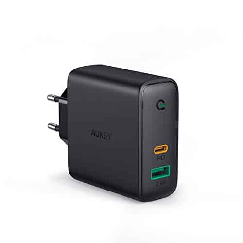 AUKEY USB C Ladegerät 60W Power Delivery, USB-C Netzteil mit Dynamic Detect & GaN Tech, USB C PD Ladegerät für MacBook Pro, iPhone 11 Pro / 11, AirPods Pro, Google Pixel, iPad, Nintendo Switch usw.