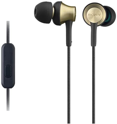 Sony MDR-EX650APT In-Ear-Kopfhörer, Messinggehäuse, Headset, Mikrofon, Fernbedienung, gold