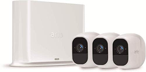 Arlo Pro2 Smart Home 3 HD-Überwachungskameras & Sicherheitsalarm (130 Grad Blickwinkel, kabellos, WLAN, Bewegungsmelder, Innen/Außen, Nachtsicht, wetterfest, 2-Wege Audio) weiß, VMS4330P