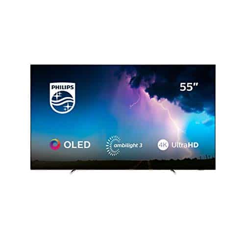 Philips Ambilight 55OLED754/12 139 cm (55 Zoll) OLED Smart TV mit Alexa-Integration (4K UHD, P5 Perfect Picture Engine, Dolby Vision, Dolby Atmos, HDR 10+, Saphi Smart TV) Silber