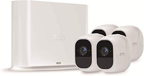 Arlo Pro2 Überwachungskamera & Alarmanlage, 1080p HD, 4er Set, Smart Home, kabellos, Innen/Außen, Nachtsicht, 130 Grad Blickwinkel, WLAN, 2-Wege Audio, wetterfest, Bewegungsmelder, (VMS4430P) - Weiß