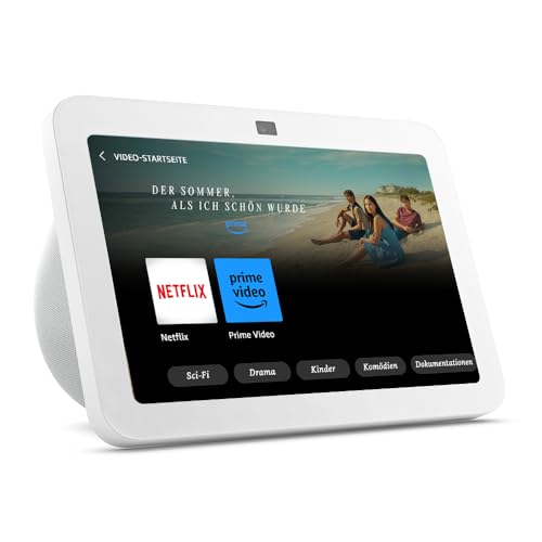 Echo Show 8 (3. Gen., 2023) | Smarter HD-Touchscreen mit 3D-Audio, Smart-Home-Hub und Alexa | Weiß