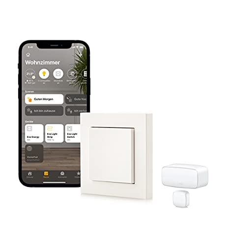 Eve Thread Starter Set Lichtsteuerung - 1x Eve Light Switch (Smarter Lichtschalter) + 1x Eve Door & Window (smarter Kontaktsensor für Türen & Fenster), Weiß