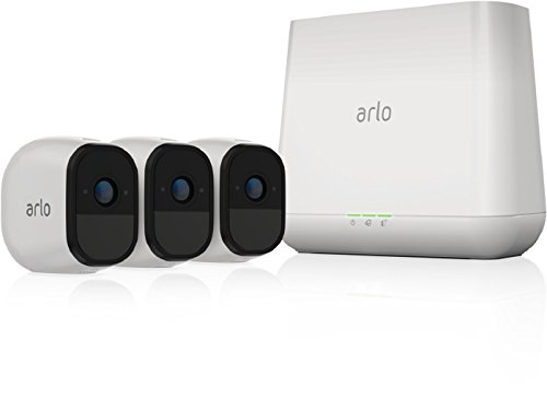 Arlo Pro Überwachungskamera & Alarmanlage, HD, 3er Set, Smart Home, kabellos, Aussen, Nachtsicht, Bewegungsmelder, 130 Grad Blickwinkel, WLAN, 2-Wege Audio, wetterfest, (VMS4330)