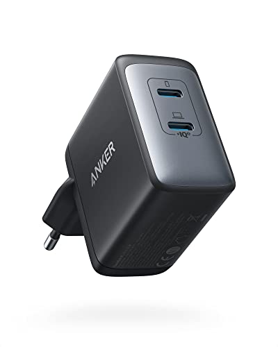 Anker PowerPort III 65W 2-Port USB-C Ladegerät, Kompaktes Netzteil mit Schnellladeleistung, Kompatibel mit MacBook Pro/Air, iPad Pro, Galaxy S20/S10, Dell XPS 13, Note 20/10+, iPhone 15, Pixel