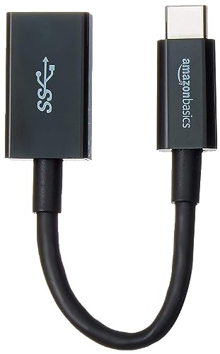 Amazon Basics Adapterkabel-Konverter für USB 3.1 USB-C-auf-USB-A Stecker, 5 Gbit/s High-Speed, USB-IF-Zertifiziert, für Laptops, Tablets, Telefone (iPhone 16/15), 5.5 in, Schwarz