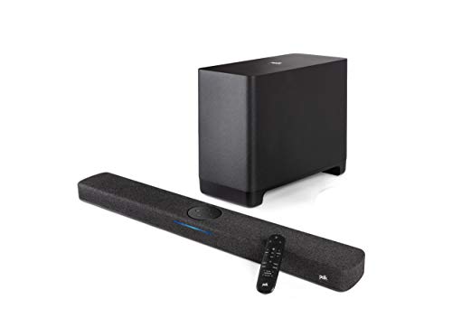 Polk Audio React 2.1 Soundbar System, Heimkino Soundbar mit Alexa Built-in und kabelloser Subwoofer