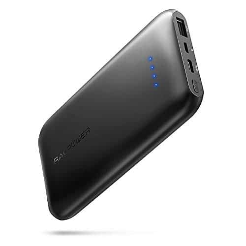 RAVPower 10000mAh Powerbank USB C Ultradünne Externe Akku für iPhone XS Max, XR, iPhone X / 8 / 7 / 6S / 6, Huawei Handy, S8, S9 und iPad Air usw. (Schwarz)