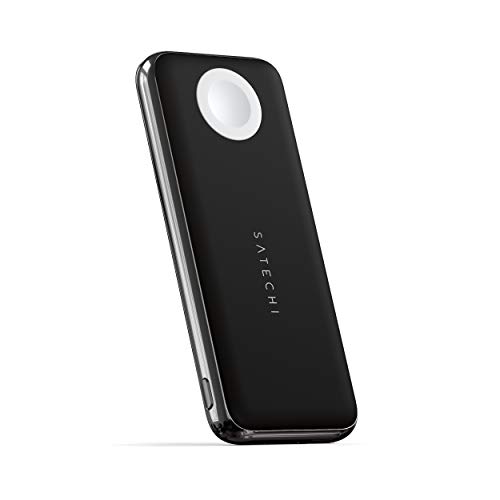 SATECHI Quatro Wireless Power Bank 10.000 mAh Tragbares Ladegerät - Kompatibel mit iPhone 15 Pro Max/15 Pro/15/15 Plus, Apple Watch Ultra & Series 8/7/6/SE/5/4/3/2/1, AirPods Pro 2/1