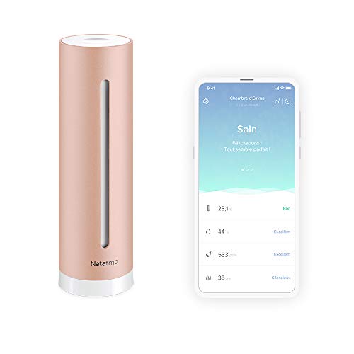 Netatmo Home Coach Intelligenter Raumluftqualitätsmonitor, misst Temperatur, Luftfeuchtigkeit, Lärm und CO2, automatische Warnung, intelligente Empfehlung – NHC-EC
