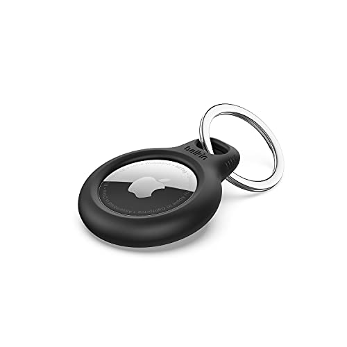 Belkin AirTag Hülle mit Schlüsselanhänger (Secure Holder Schutzhülle für Air Tag, Accessoire mit Kratzschutz) – Schwarz