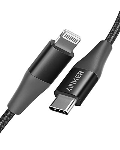 Anker Powerline+ II USB C auf Lightning Kabel, 90cm lang, Nylon-umflochtenes Ladekabel für iPhone 13/13 Pro/12 Pro Max/12/11/X/XS/XR/8 Plus, unterstützt Power Delivery, für Typ-C Ladegeräte (Schwarz)