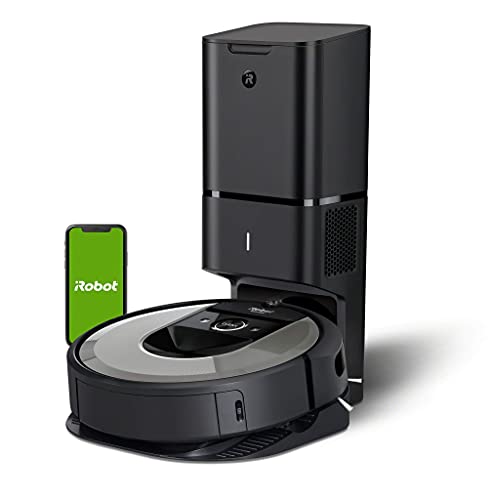 iRobot Roomba i7+ (i7556) WLAN-fähiger Saugroboter mit Absaugstation (Staubsauger Roboter), Zwei Gummibürsten, Lernt, kartiert dein Zuhause, Reinigt nach Objekten, Sprachassistenten-kompatibel
