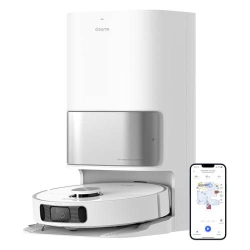 dreame L10s Ultra Saugroboter mit Wischfunktion und automatische (Staubentleerung, Wischpads Selbstreinigung) 3D-Hinderniserkennung, 5300Pa Teppiche Tierhaare, 210m Akku, WiFi/APP, Weiß