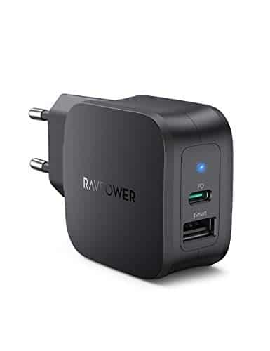 RAVPower USB C Ladegerät 18W Power Delivery, 2 Port 30W USB C Netzteil für iPhone 11 X XR XS Max 8 Plus, iPad Pro, Nintendo Switch, Galaxy S10 S9 S8, Huawei usw.
