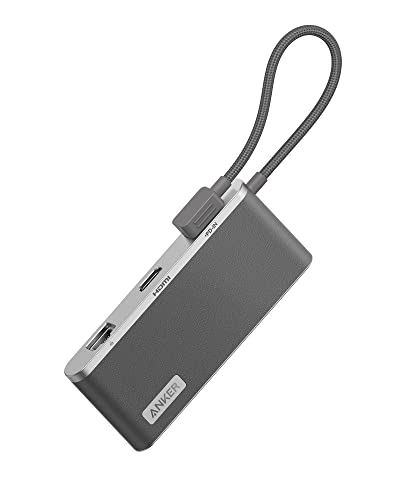 Anker 655 USB-C Hub (8-in-1), 2 USB-A 10Gbps Datenports, 100W Power Delivery, 4K HDMI, 1 Gbps Ethernet, microSD und SD Speicherkartensteckplatz, 3.5mm AUX, Geeignet für MacBook und Mehr(in Kohlengrau)