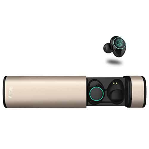 Arbily Bluetooth Kopfhörer Sport Kopfhoerer Kabellos, In Ear Earbuds mit Portable Mini Ladebox,Bluetooth 5.0 Stereo Headset mit Mikrofon für Männer Frauen (Gold)