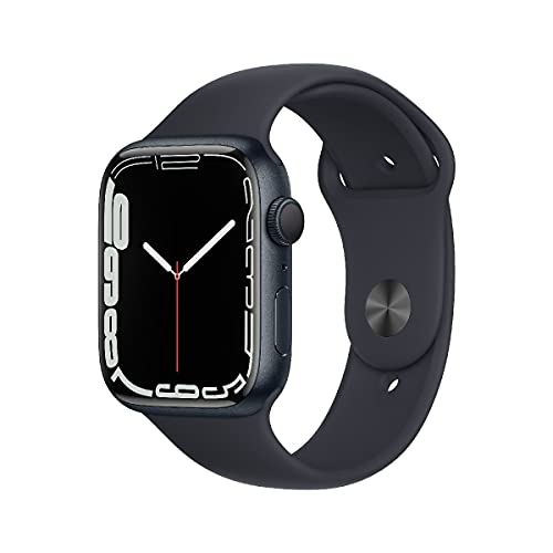 Apple Watch Series 7 (GPS, 45mm) - Aluminiumgehäuse Mitternacht, Sportarmband Mitternacht - Regular