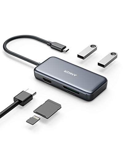 Anker Premium 5-in-1 USB-C Hub, 4K USB-C auf HDMI Adapter, SD/TF Speicherkartenleser, mit 2 USB 3.0 Ports, für MacBook Pro 2016/2017 / 2018, Chromebook, XPS und viele mehr
