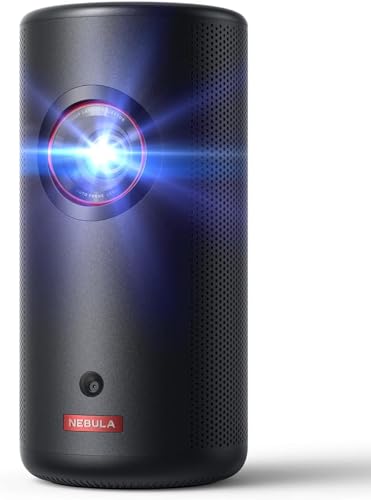 Nebula Anker Capsule 3 Laser 1080p, Smart, WLAN, Mini Beamer, Black, Portable Beamer, Dolby Digital, Laser Projektor, Autofokus, 120-Zoll Bild, 2,5 Stunden Wiedergabe,4K-Dekodierung