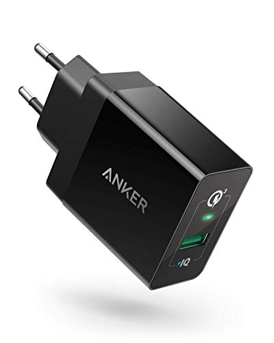 Anker Powerport+ 1 Quick Charge 3.0, 18W 3Amp USB Wandladegerät, Kompatibel mit Quick Charge 2.0, Galaxy S10e/S10/S9/S8/Plus, Note 9/8, LG V40/V30+, iPhone, iPad und mehr