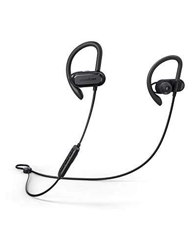 Soundcore Spirit X Bluetooth Kopfhörer, Bluetooth 5.0 Sport Kopfhörer mit IPX7 SweatGuard Technologie, 12 Stunden Akkulaufzeit, Super Halt und Fantastischem Sound, für iPhone, Samsung usw. (Schwarz)