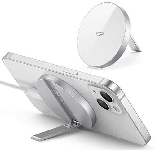 ESR HaloLock Kabelloses Ständer Ladegerät, Kompatibel mit MagSafe/iPhone 14/14 Plus/14 Pro/14 Pro Max and iPhone 13/12 Series/Magnetischer Hülle, 1,5m USB-C Schnellladekabel, Kein Adapter, Weiß