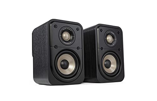 Polk Audio Signature Elite ES10 hochauflösende Surroundlautsprecher fürs Heimkino, Stereo Lautsprecher, Satelliten-Lautsprecher, HiFi, kompatibel mit Dolby Atmos und DTS:X (Paar), Schwarz