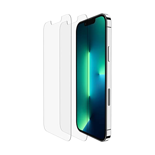 Belkin iPhone 14, iPhone 13 and iPhone 13 Pro 2-Pack Screen Protector TemperedGlass, Easy Application Bubble Free with Included Guide Stickers