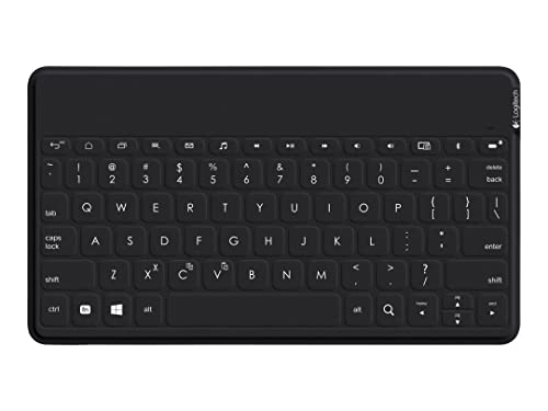 Logitech Keys-to-Go Kabellose Tablet-Tastatur, Bluetooth, iOS-Sondertasten, Ultraleicht & Geräuschlos, 3-Monate Akkulaufzeit, Fürs Tablet und Smartphone, Deutsches QWERTZ-Layout - Schwarz