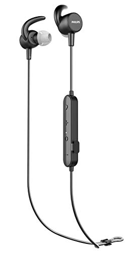 Philips Audio Sportkopfhörer In Ear (Bluetooth, 6 Stunden Akkulaufzeit, Integrierter Herzfrequenzmesser, Schnellladefunktion, Wasserdicht IPX5, Schweißfest) Schwarz, SN503, One Size