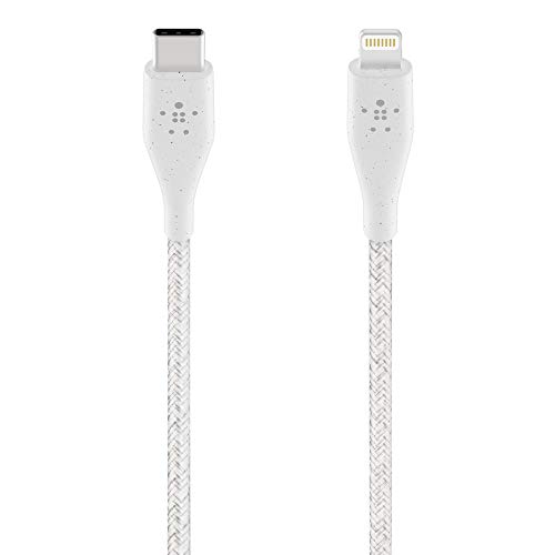 Belkin Boost Charge USB-C-Kabel mit Lightning Connector und Band (mit DuraTek hergestellt) – USB-C-/Lightning-Kabel für iPhone 12, 12 Pro, 12 Pro Max, 12 mini und ältere Modelle, 1,2 m - Weiß