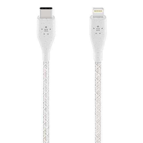 Belkin Boost Charge USB-C-Kabel mit Lightning Connector und Band (mit DuraTek hergestellt) – USB-C-/Lightning-Kabel für iPhone 12, 12 Pro, 12 Pro Max, 12 mini und ältere Modelle, 1,2 m - Weiß