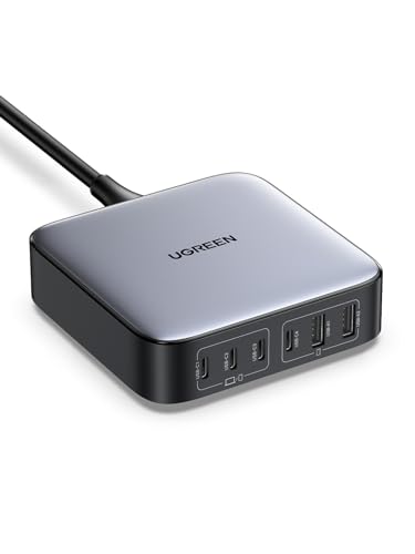 UGREEN Nexode USB C Ladegerät 200W USB C PD Netzteil 100W+100W 6-Ports GaN Charger Mehrfach kompatibel mit MacBook Pro/Air M2 2022, iPhone 15 Pro Max/15 Pro/14 Pro/14 Pro Max, Galaxy S24 Ultra, S24