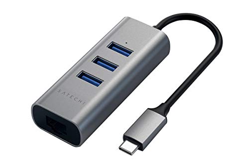 SATECHI USB-C Hub Adapter, USB-C Adapter mit 3 USB-A 3.0 Ports & Ethernet-Port, für MacBook Pro, Air M1, M2, M3, Dell, HP, Surface, iPad, iPhone 15 (Space Grau)