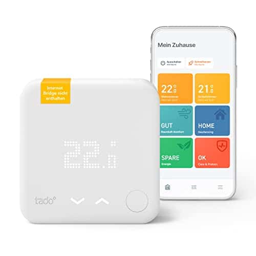 tado° smart home Thermostat (verkabelt) - Wifi Zusatzprodukt als Wandthermostat für digitale Einzelraumsteuerung per App - Einfache Installation - Heizkosten sparen