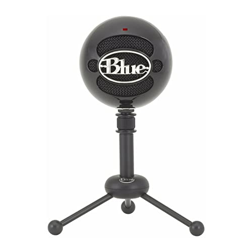 Blue Snowball USB-Mikrofon für Aufnahmen, Streaming, Podcasting, Gaming auf PC und Mac, Kondensatormikrofon mit Nieren- und Kugelcharakteristik und stilvollem Retro-Design - Schwarz