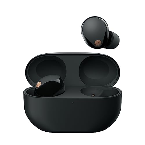 Sony WF-1000XM5 Kabellose Noise Cancelling Kopfhörer, Bluetooth, In-Ear-Kopfhörer, Mikrofon, bis zu 24 Stunden Akkulaufzeit, Schnellladefunktion, IPX4, iOS & Android kompatibel - Schwarz, klein