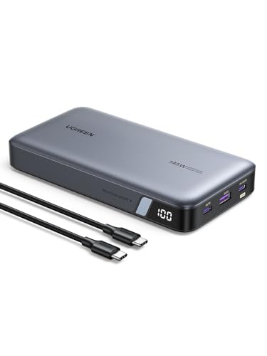 UGREEN Nexode 140W Power Bank 145W Max 25000mAh externer Akku mit 3 Anschlüsse USB C Powerbank mit Digitales Display, kompatibel mit MacBook Pro/Air, iPhone 15 Pro Max/Pro/15, Galaxy S24 Ultra, Dell