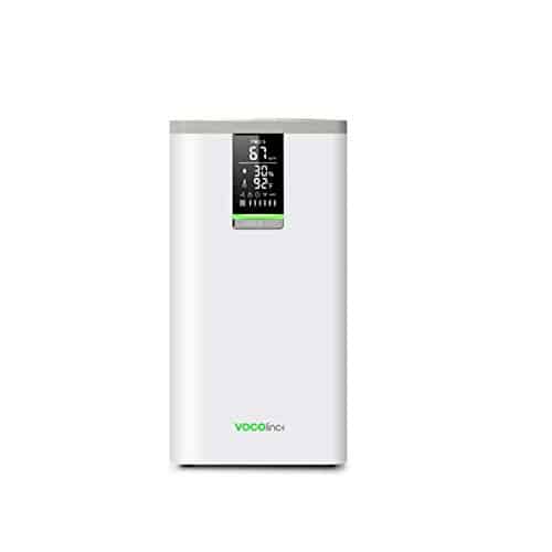 VOCOlinc Smart Air Purifier | Sprachsteuerung mit Apple HomeKit, Alexa, Google | 5,1-Zoll-Display | Luftqualität Anzeige | Entfernung von bis zu 99,97% Partikeln | HEPA-Filtrationstechnologie, Weiß
