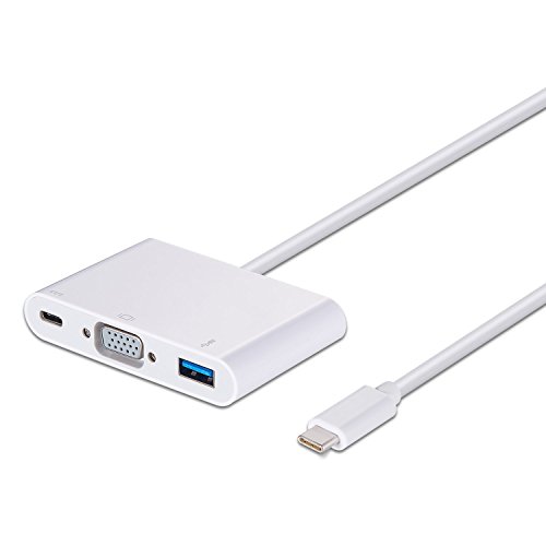 Alida Systems & reg; USB 3.1 Typ-C auf VGA, USB 3.0 und Netzteil. Dieser Adapter funktioniert mit Apple Macbook Retina 12 