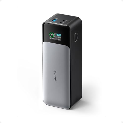 Anker 737 Power Bank, 140w 24000mAh Powerbank mit 3 Anschlüsse, Digitales Display, Kompatibel mit iPhone 16/15/14, Galaxy, MacBook, AirPods